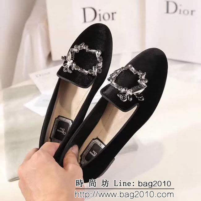 DIOR迪奧 新款系列方扣款 韓國絨 時尚女單鞋 QZS1408